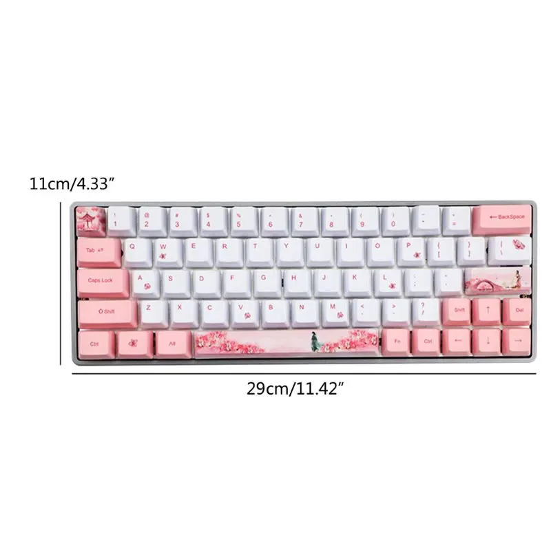 PBT Personalisasi Keycaps DIY Keycaps untuk Gaming Mechanical Keyboard Pink Keycaps Computer Peripheral Drop Shipping