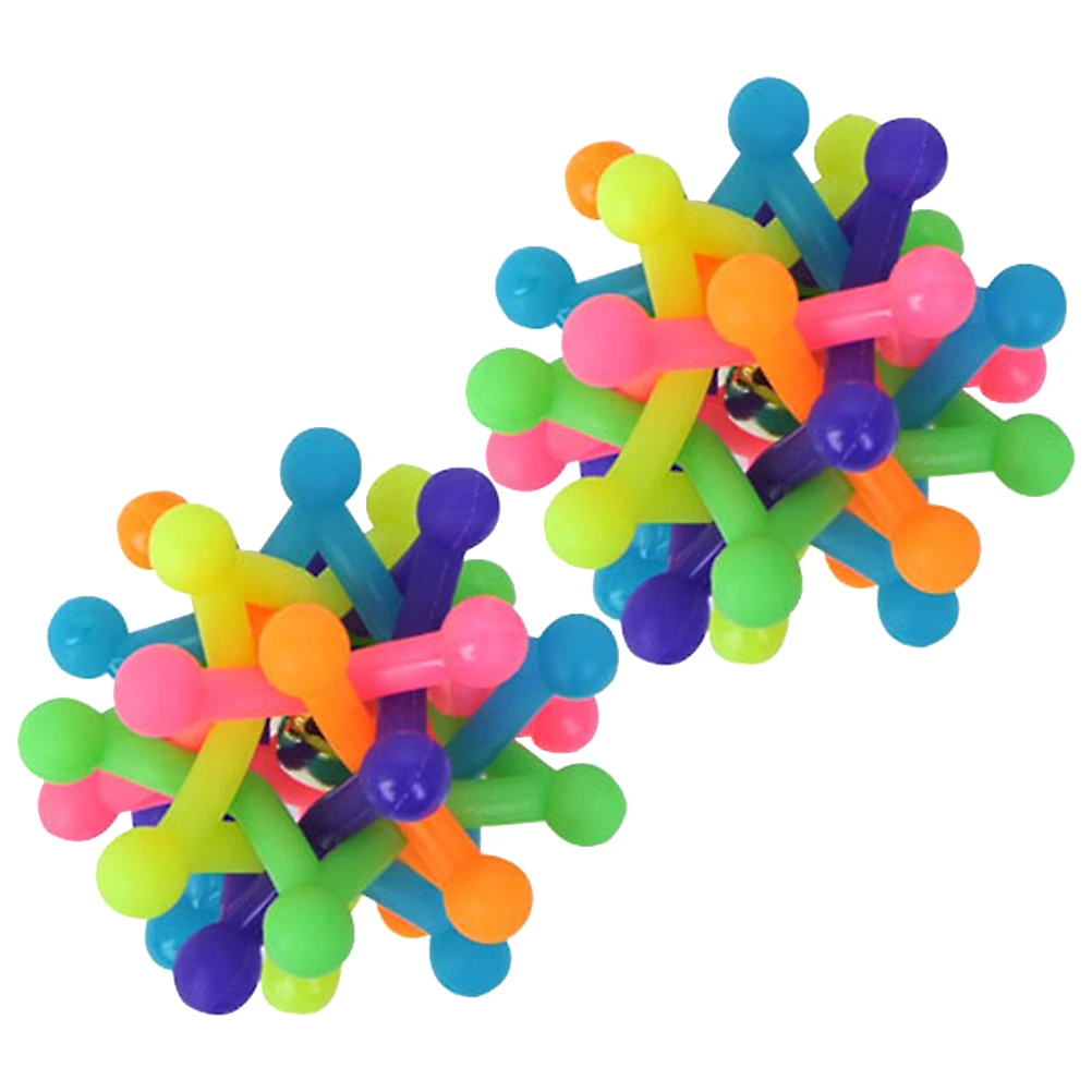 

2 pcs Teeth Cleaning Molar Meteor Toys Durable Bright Color Cats Pet Educational Chew Training Balls