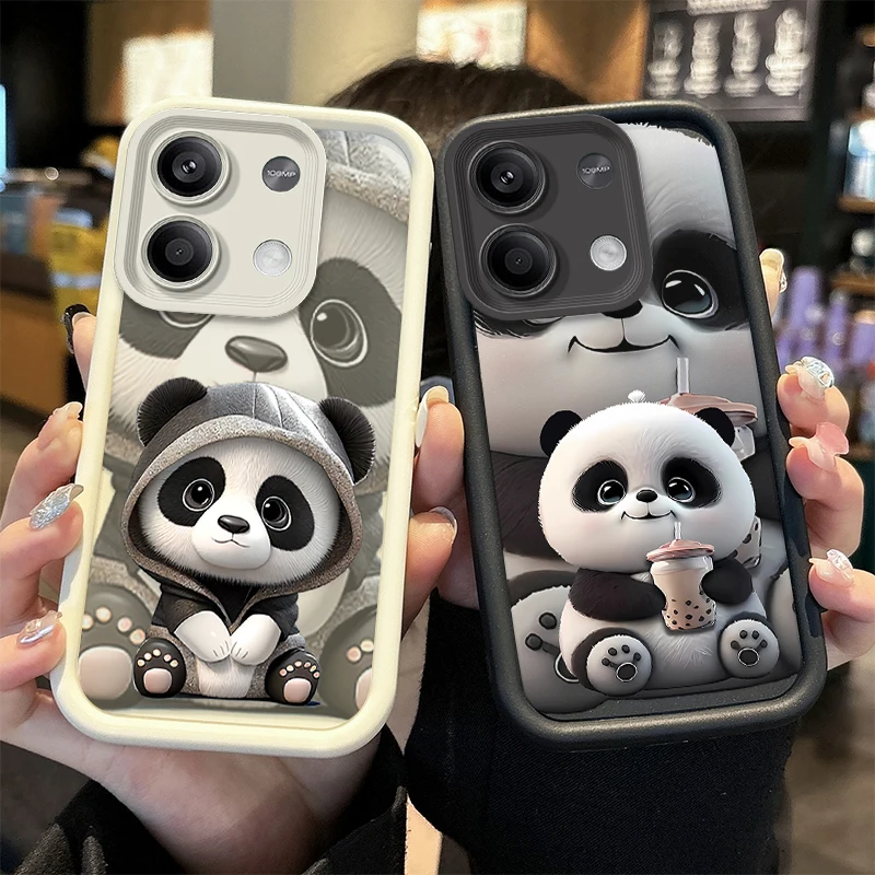 Giant Panda Silicone Phone Case for Xiaomi Redmi Note 13 12 Pro Plus 4G 5G 13C 12C Turbo 11 11S 10 10S 9 10A 10C 9C A2 A1 Cover