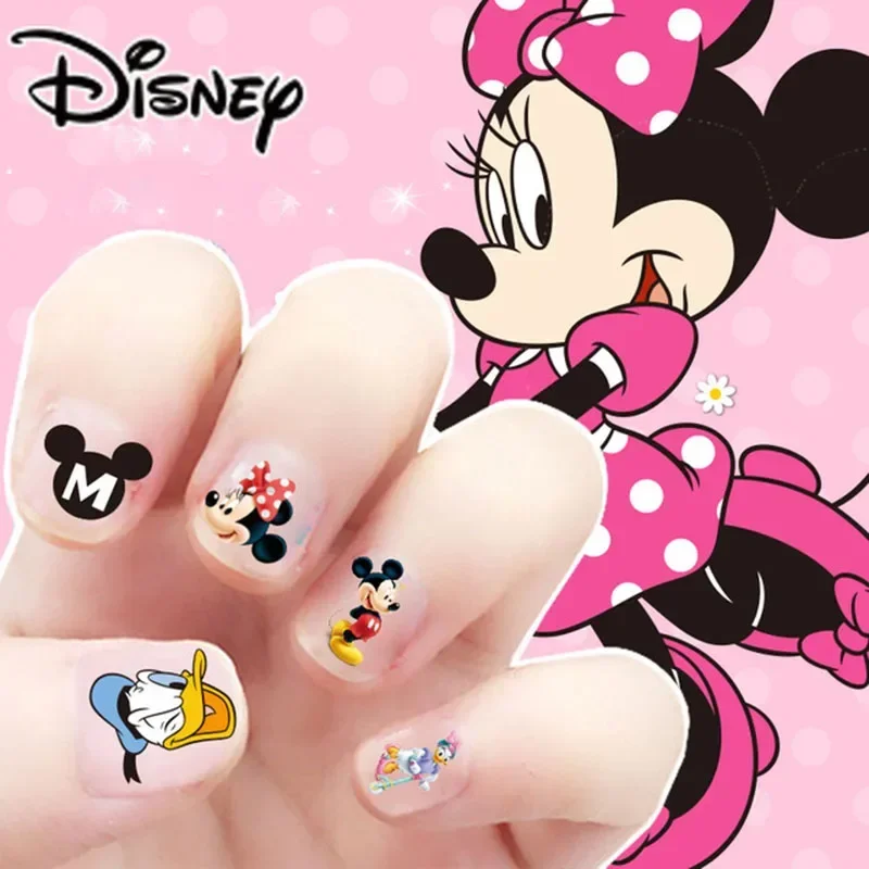 Disney Princess Cartoon Nail Stickers Anime Figures Frozen Elsa Ariel Belle Makeup Nail Stickers Toys for Girls Birthday Gifts