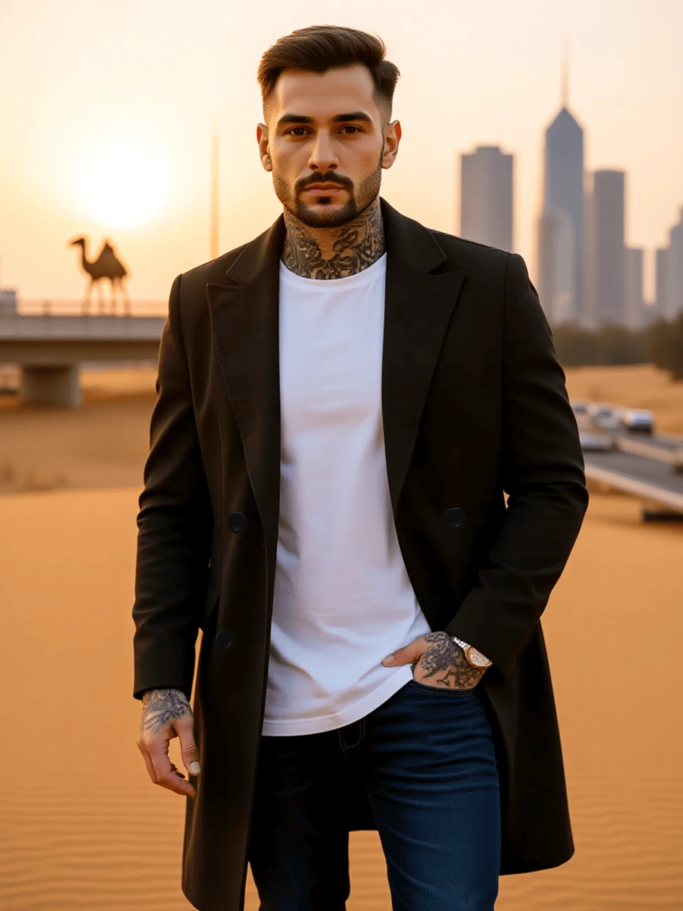 

Новинка 2023 года, мужской двубортный плащ, длинная куртка из теплой шерсти, повседневная одежда для путешествий на открытом воздухе на осень-зиму