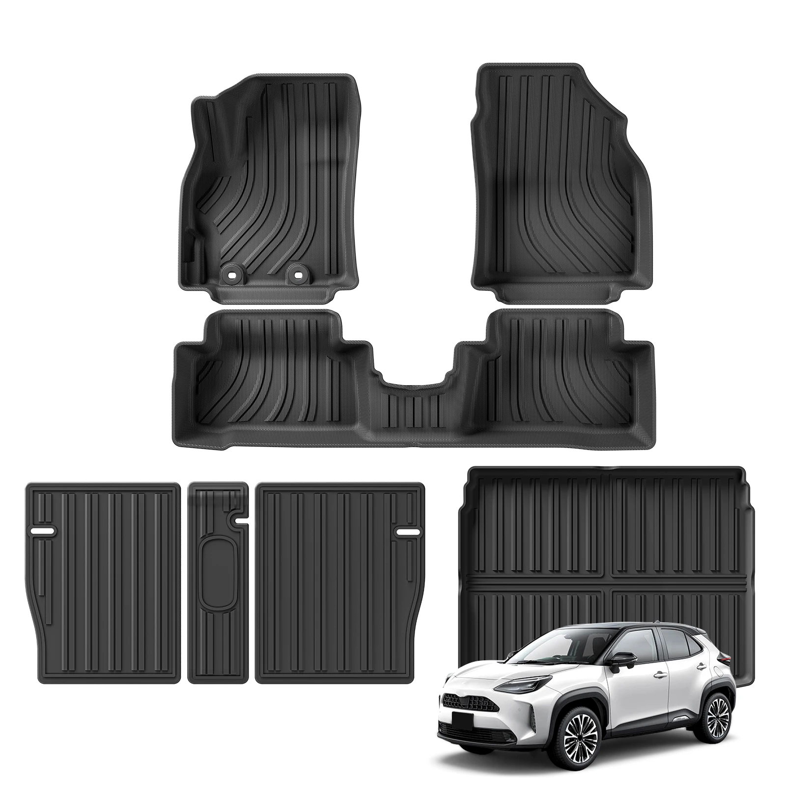 for Toyota Yaris Cross 2022 2023 2024 Car Floor Mats Trunk Pad TPE 3D Foot Mat Black Left Hand Drive