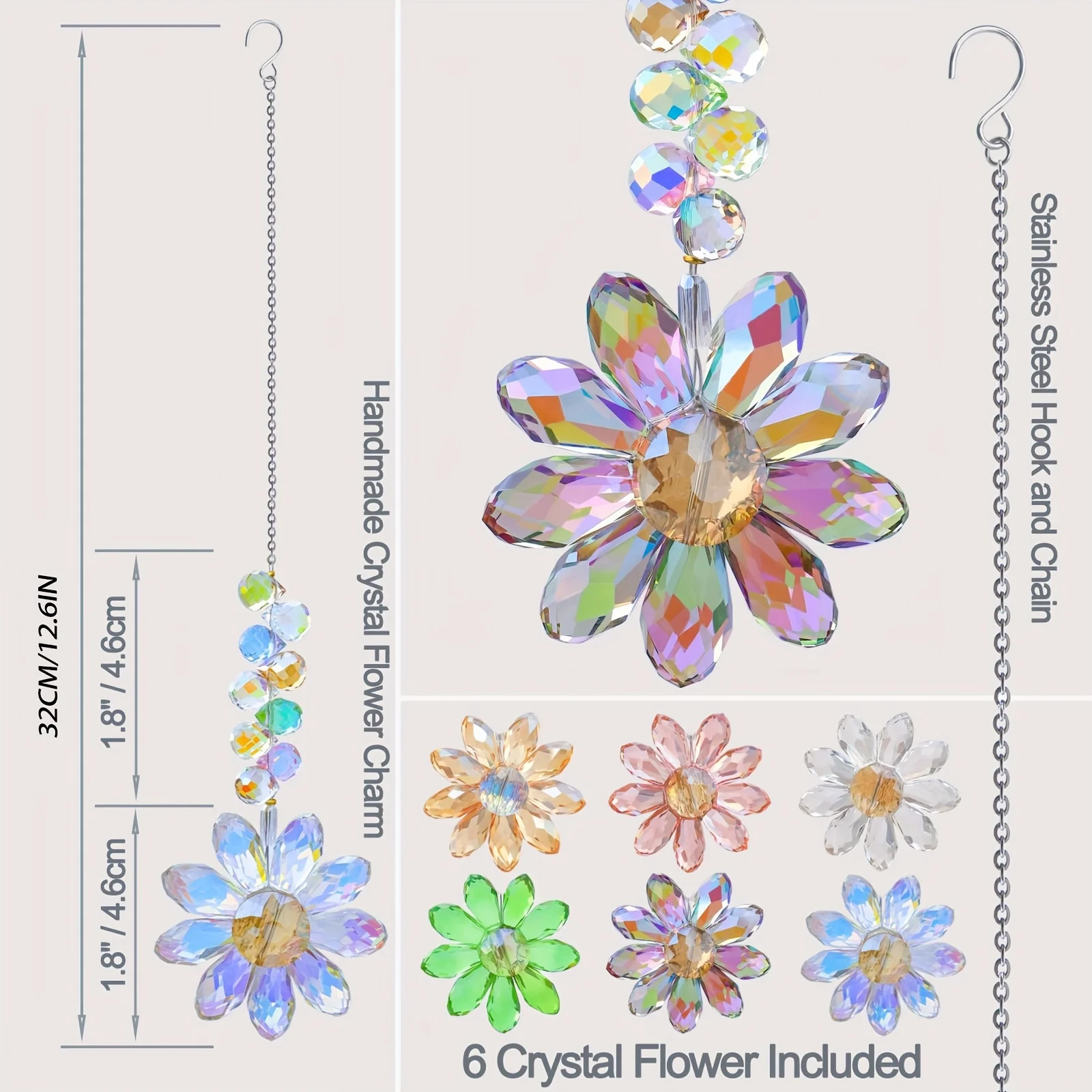 1pc Crystal Sunflower Suncatcher Ornament, Suncatcher for Indoor Windows and Outdoor Courtyards and Gardens—Decorative Gift