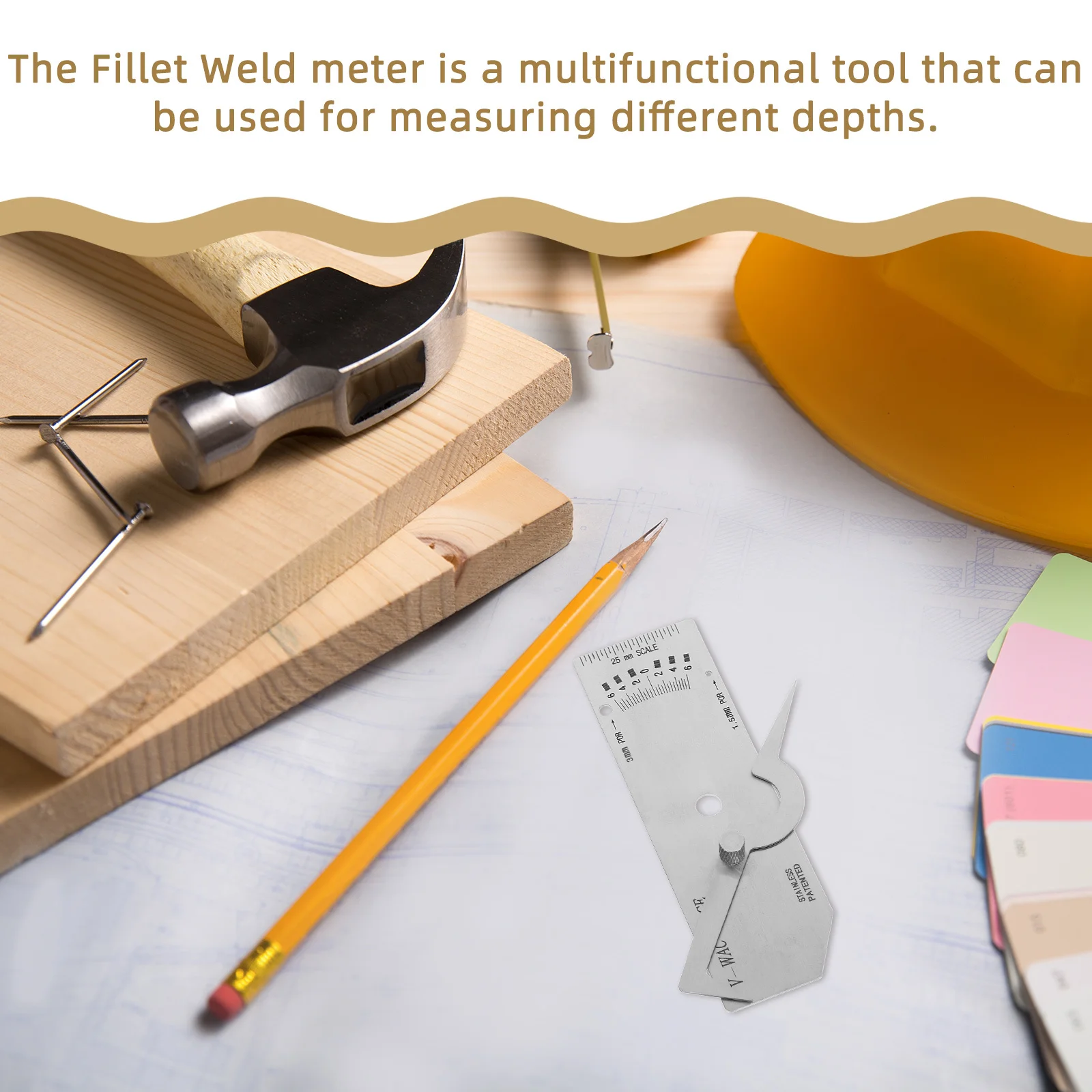 

Fillet Weld Gauge Stainless Steel Welding Inspection Meter Depth Gauge Welding Meter for Bridge Boiler Shipbuilding Inspection