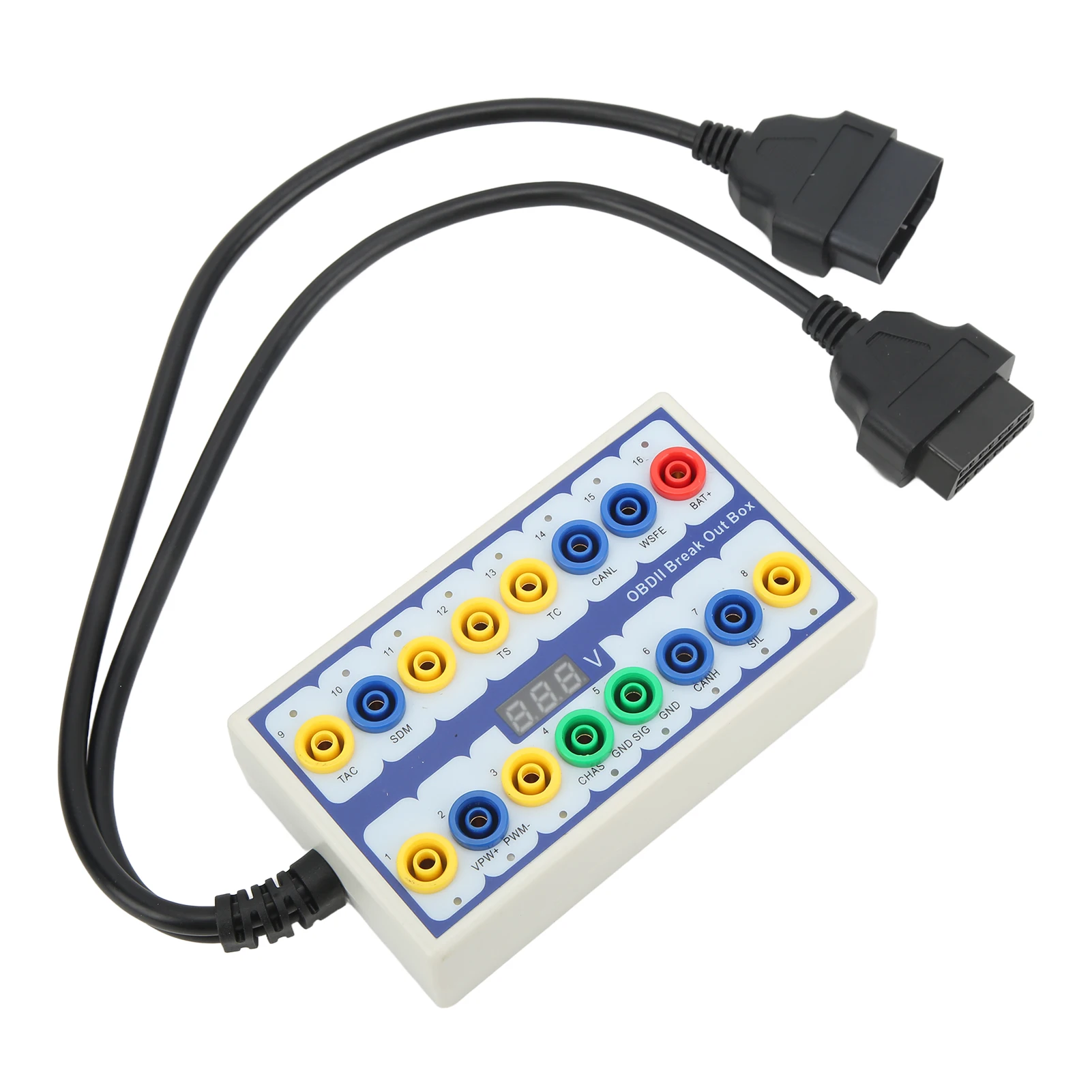 

OBD2 Breakout Box Высокопроизводительный детектор пинов Универсальный для диагностики автомобилей, OBD2 Pin out Box