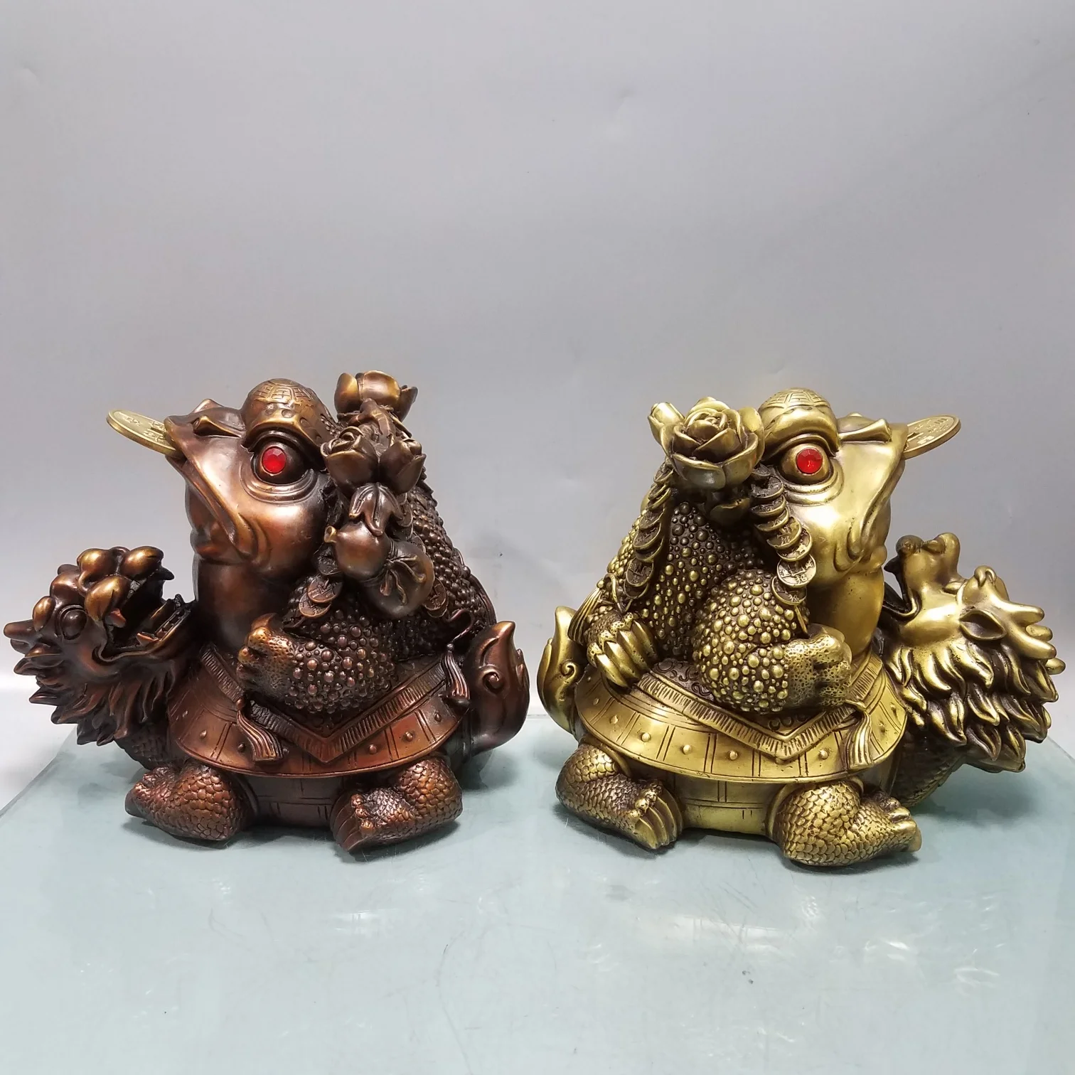 Brass Jin Chan Figurine Brass Home Decor Entryway Tea Table Living Room Exquisite Craftsmanship Sculpture Interior Decoration