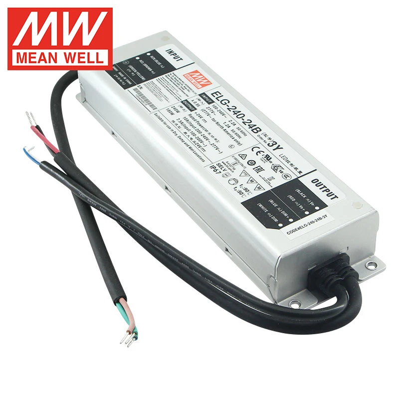 MEAN WELL ELG-240 24V 10A LED Driver Power 240W Constant Current Constant Voltage Output 3 in 1 Dimming With PFC Power Supply