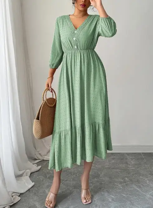 

2025 Autumn and Winter Women's Casual Vacation Fashion Versatile Long Skirt Dress