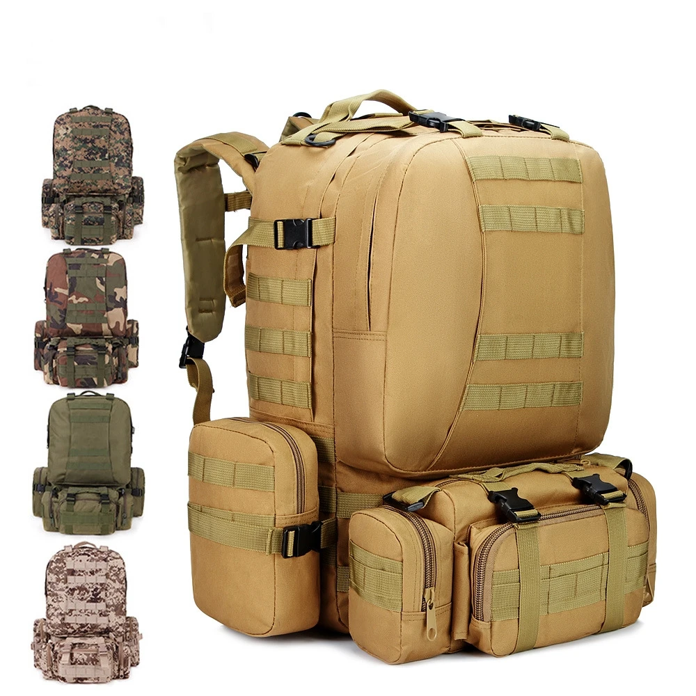 

50L Large capacity Backpack Waterproof Backpacks 4 in 1 Multi-function Sport Bags Outdoor Fishing Hiking Camping Rucksack