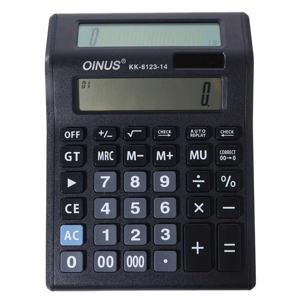 

Multifunctional Solar Dual-Screen Calculator Efficient Calculation Stationery 14 Digits Calculator Practical