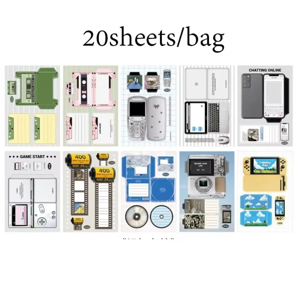 20Pcs New Cute Design Note Paper Korean Style Kawaii Writing Paper Handcraft Stationery Set