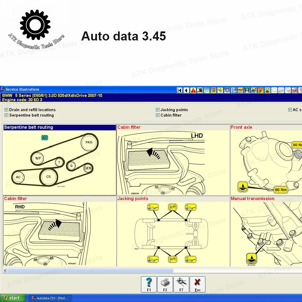 Auto-dados 3.45 Versão Auto Repair Software para carro, atualização para 2014 Ano, CD, USB, Flash Disk, V3.45, 2024