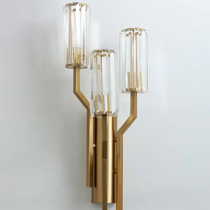 Light Post-Modern Golden Glass Wall Lamp for Hotel Villa Lobby Wall Lighting for Living Room Aisle Corridor view 2