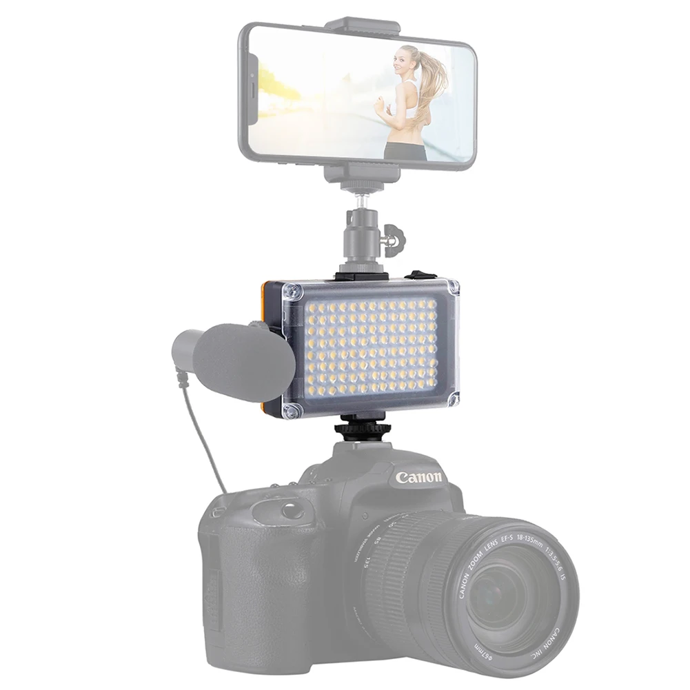 PULUZ 104 On Camera LED Video Light Photo Studio DSLR Lighting with Cold Shoe Mount for Nikon Canon Sony Pentax Fill Light