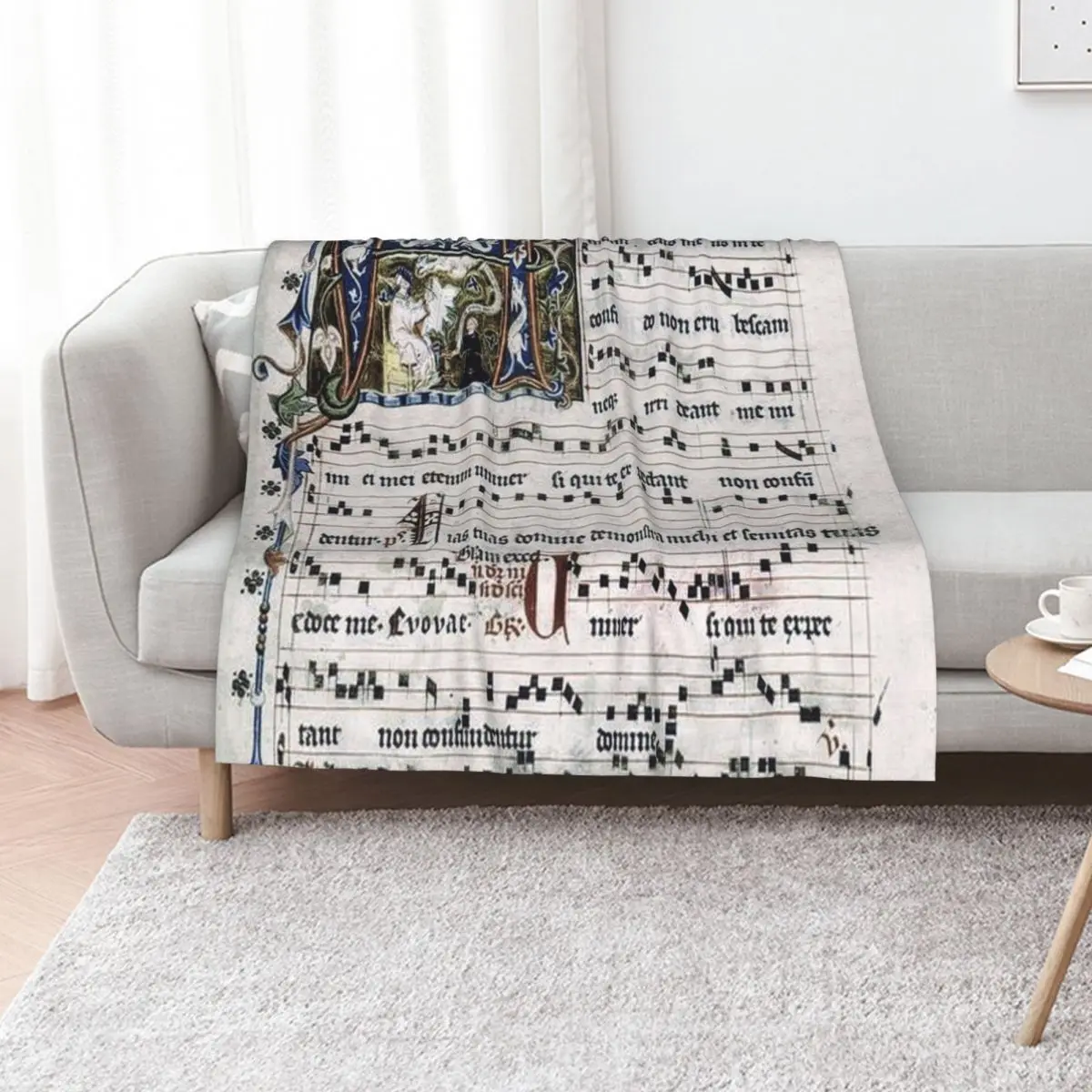 Beautiful Medieval Song Book Throw Blanket Tourist Sofa Throw Furry Kid'S Plaid Blankets
