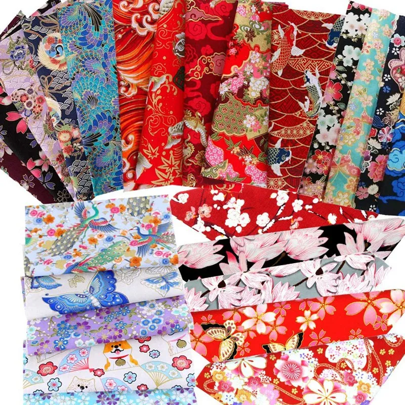 30Pcs Japanese Style Cotton Fabrics Patchwork Craft Fabric Bundle Patchwork With Different Pattern For DIY Artcraft