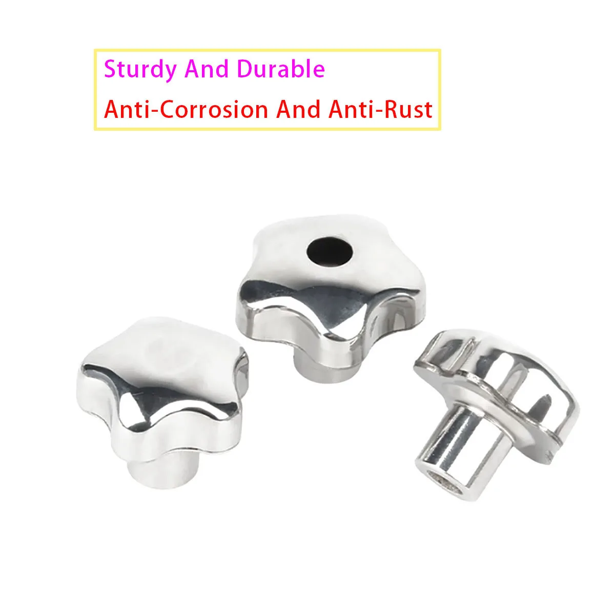 304 Stainless Steel Female Thread Star Shaped Handle Clamping Nut Knob Cam Handwheel M6 M8 M10 M12 M14 M16 M18 M20