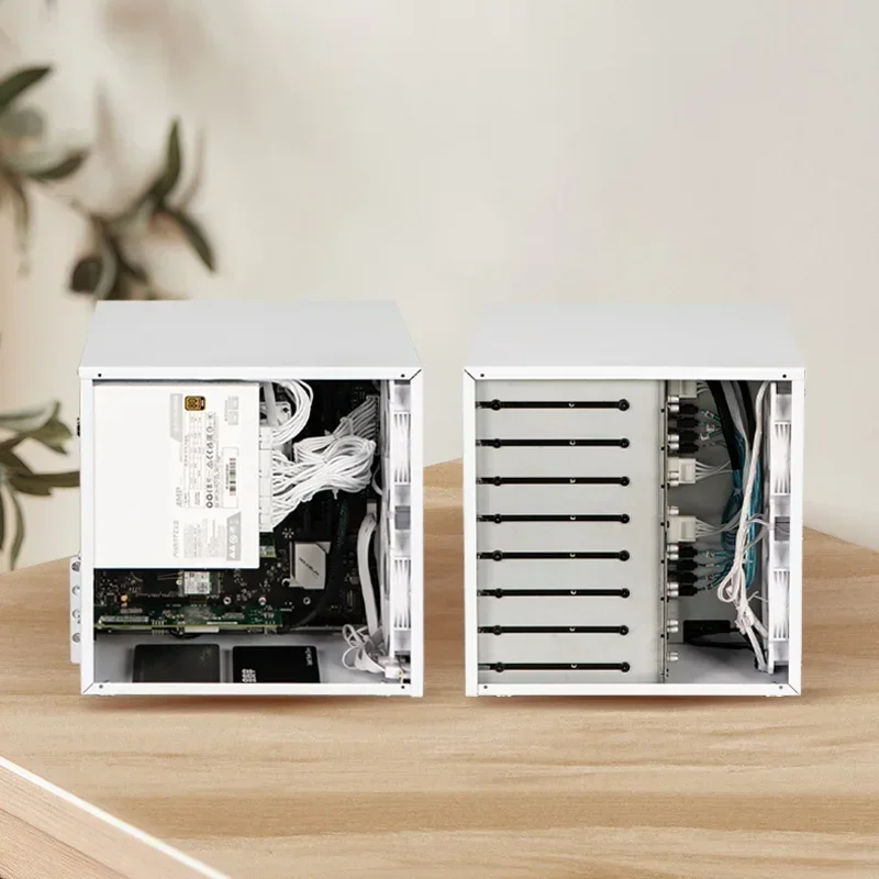 Imagem -03 - Sagitário-chassi Nas com Encosto Fonte de Alimentação Atx Matx Pcie em Altura Total Armazenamento Qunhui Aio Baias