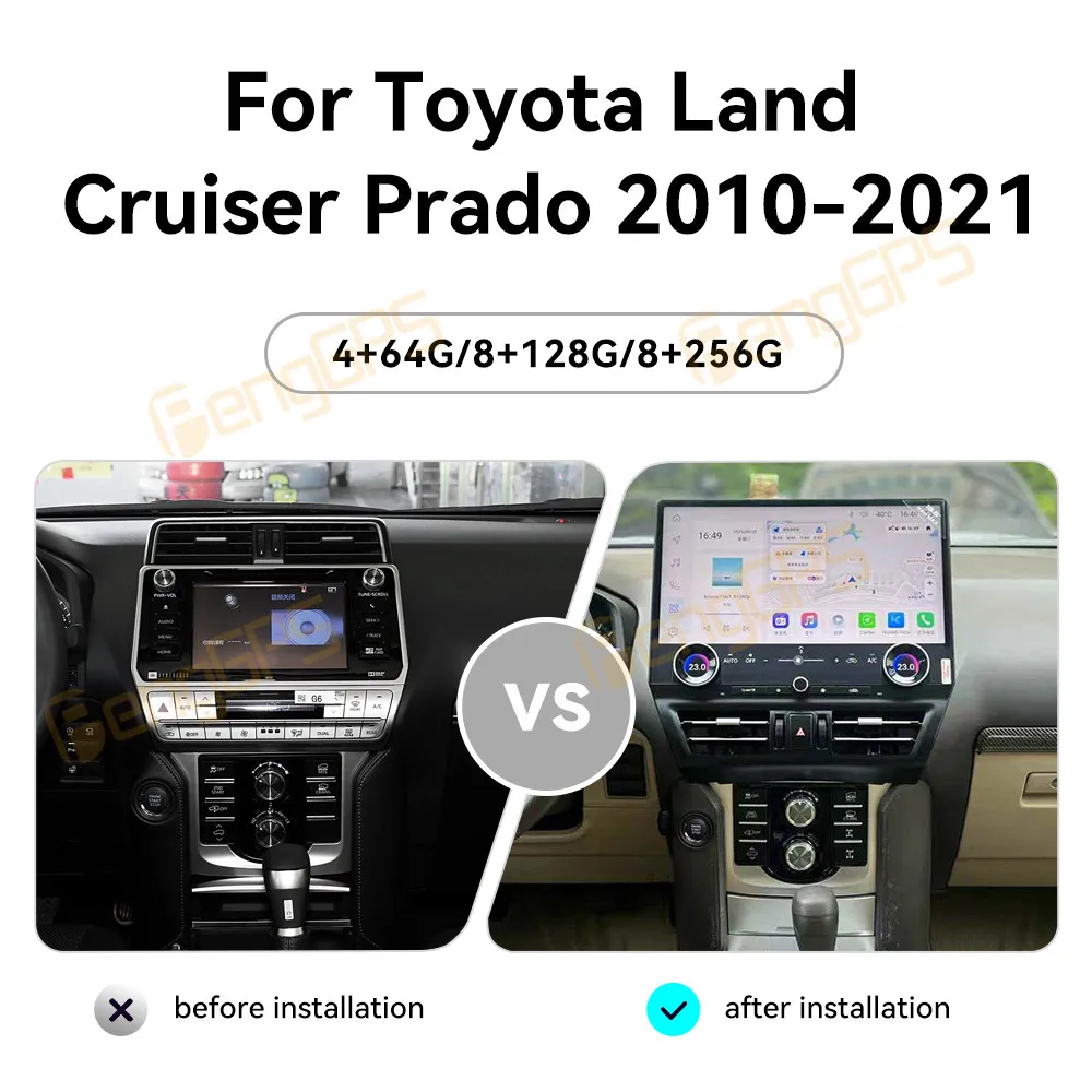 16.8 Inch Android 13 Auto Carplay Car Radio For Toyota Land Cruiser Prado 2010-2021 Multimedia Video Player Navigation DVD DSP