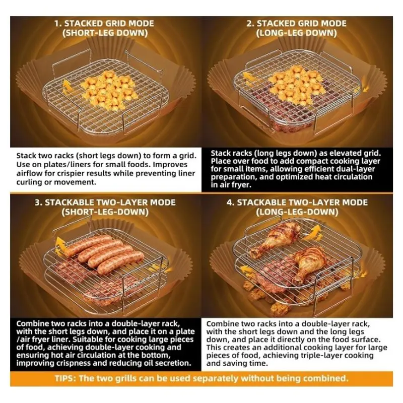 ABWZ-For Ninja/Cosori/Chefman Compatible Air Fryer Rack Square 8