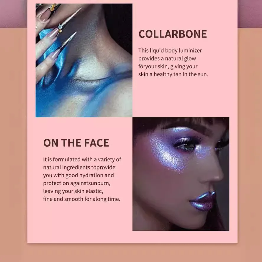 ボディハイライタースプレーファイングリッターカラー流砂カラーゴールドボディペイント偏光ステージメイクアップフェスティバル