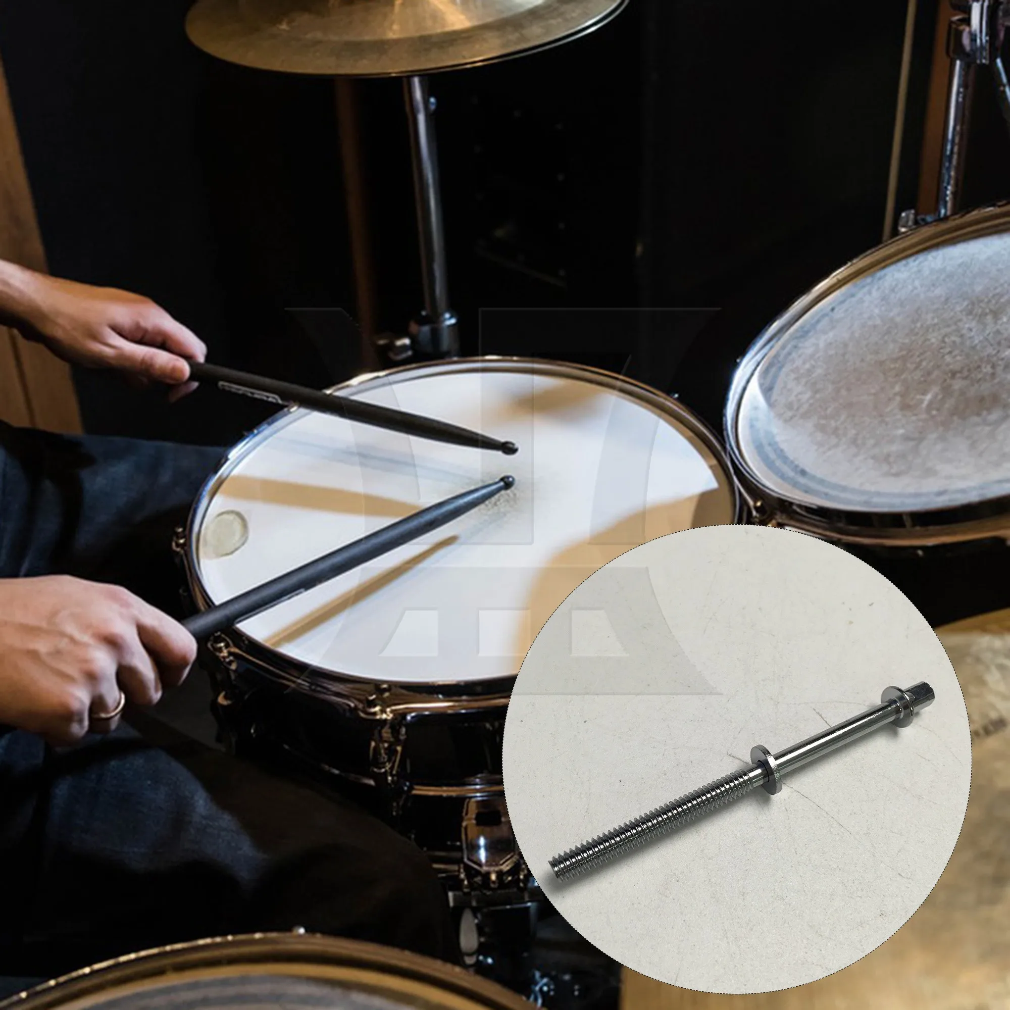 Yibuy 1 قطعة كمين طبل التوتر قضيب 5x80 مللي متر الفضة ل طقم طبلة إصلاح استبدال أجزاء