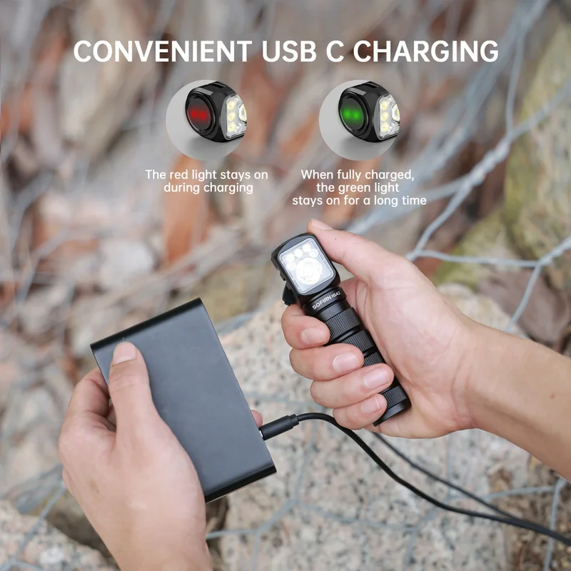 Farol Recarregável USB C com Lanterna LED — foto 2