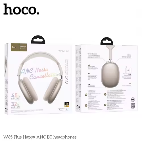 HOCO W65 Plus ANC Noise Reduction Bluetooth Headphones Over The Ear Wireless Big Earphone Hifi Sounds Sport Headsets With Button - Image 10