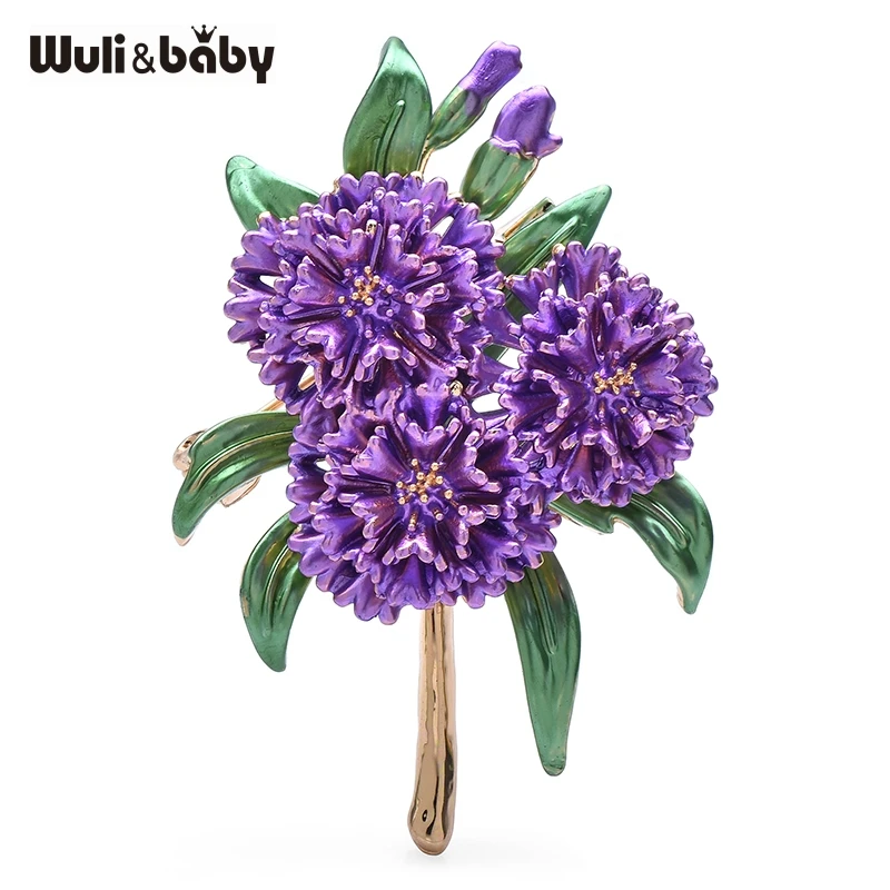 Wuli&baby Beautiful Enamel Flower Brooches For Women Lady 4-color Charming Plants Office Party Brooch Pins Gifts