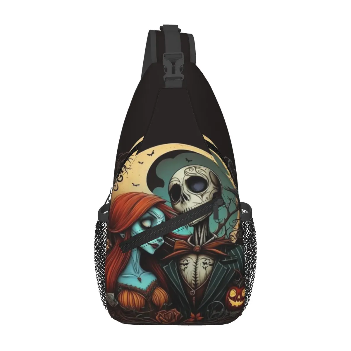 Custom Halloween Jack Skellington Backpack Nightmare Before Christmas Bags Shoulder Crossbody Chest Backpack Crossbody Backpack