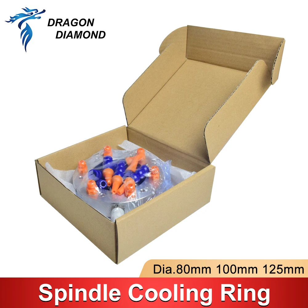 Spindle Cooling Ring Adjustable Nozzel Tool Cooler Mist Coolant Spray 6 Water Pipes For CNC Engraving Milling Machine