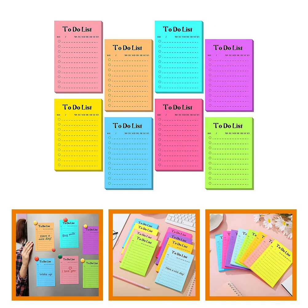 

1pcs Fluorescent Paper Memo Stickers Self-Adhesive Tearable Note Stickers Portable Compact Memo Pads Simple Design Office School