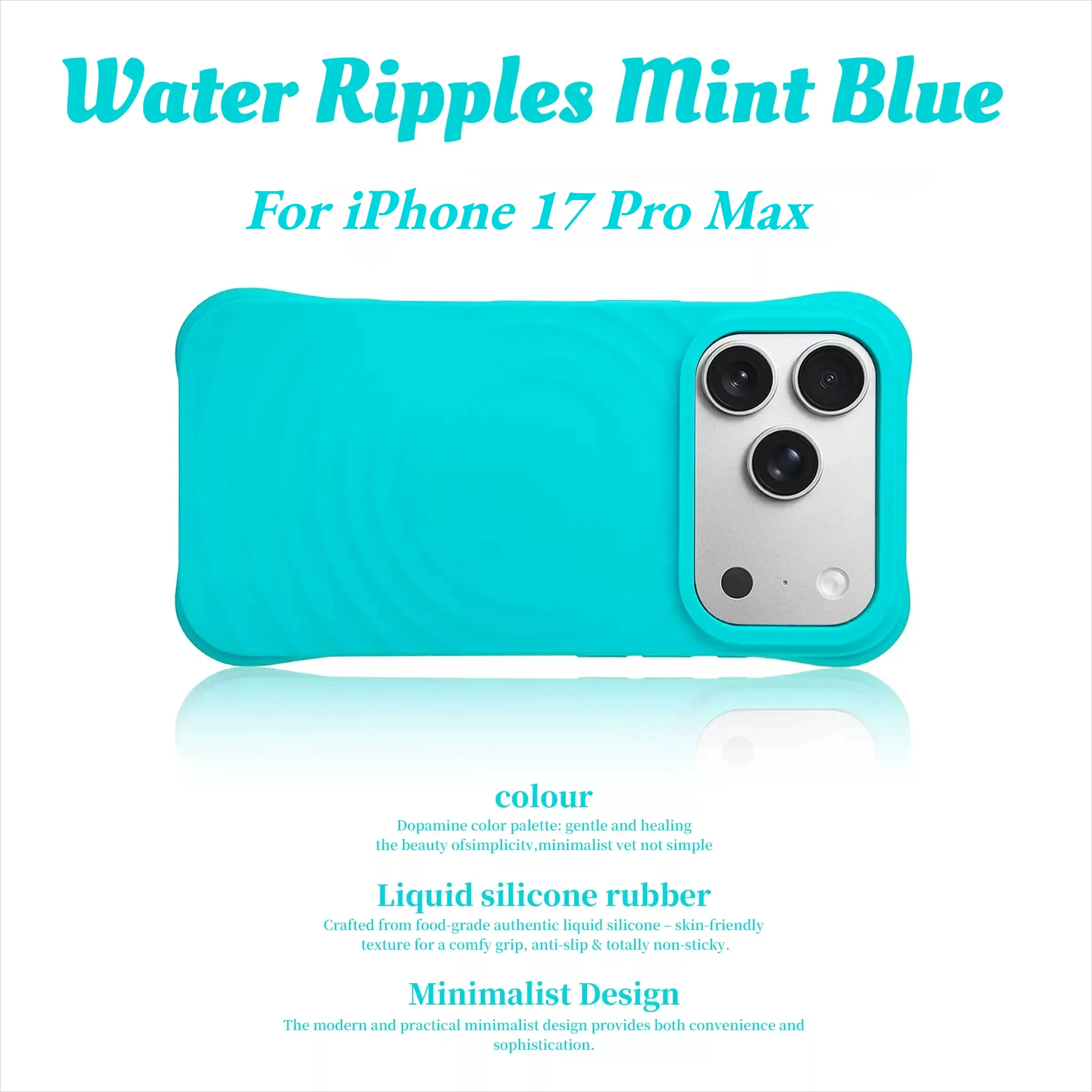 Fashion & Sophisticated Liquid Silicone Water Ripple Case For IPhone17 16 15 14 Pro Max For Magsafe Skin Fleece Shockproof Cover