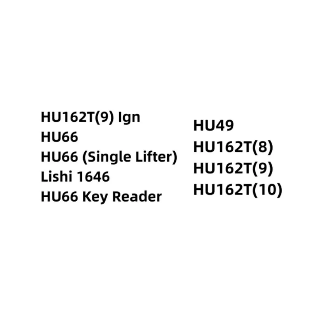 Lishi HU162T(9) Ign HU66 HU66 (Single Lifter)  Lishi 1646 HU66 Key Reader HU49 HU162T(8) HU162T(9) HU162T(10) tool 2 in 1