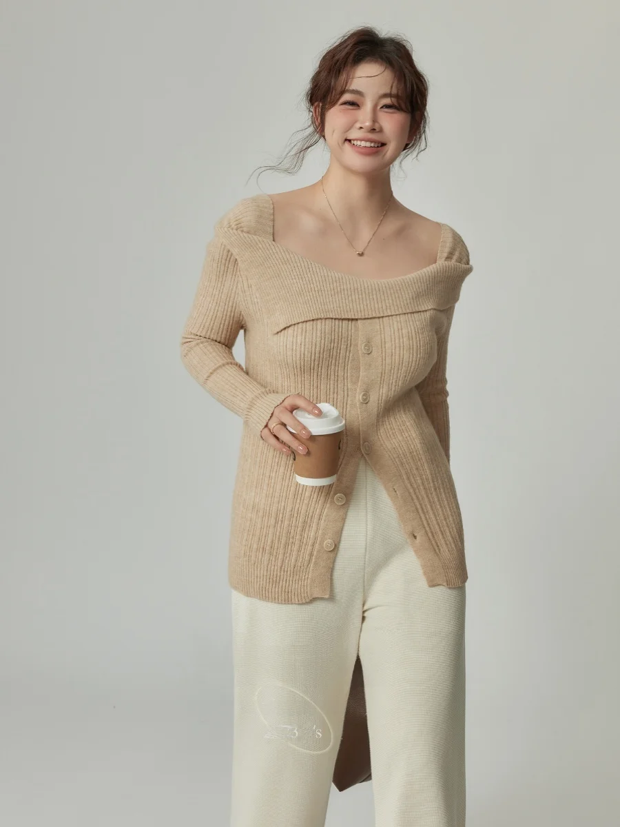 

Monika плюс размер сексуальный длинный свековый женский трикотажный свитер на одно плечо для похудения на талии осенний новый Sle плюс размер