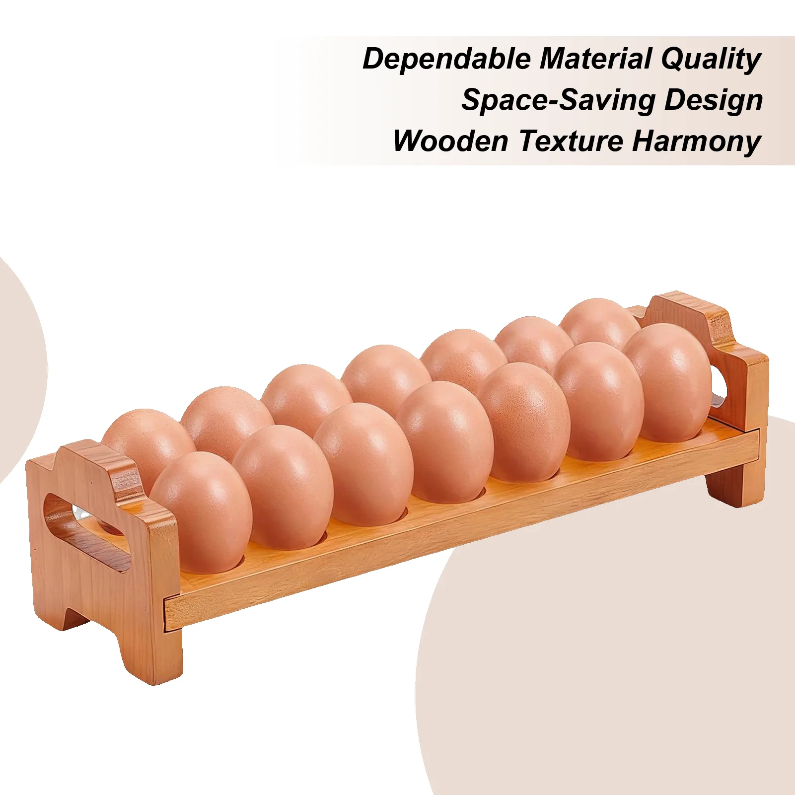 

Counter Egg Holder 14-Slots Organizer Stand Wooden Egg Tray Holds For RV Picnic Kitchen Apartment Restaurant Dormitory Pantry