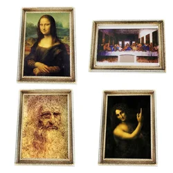 Leonardo da Vinci' Paintings Fridge Magnets The Last Supper Mona Lisa Magnetic Stickers for Message Board Wonderful Home Decor