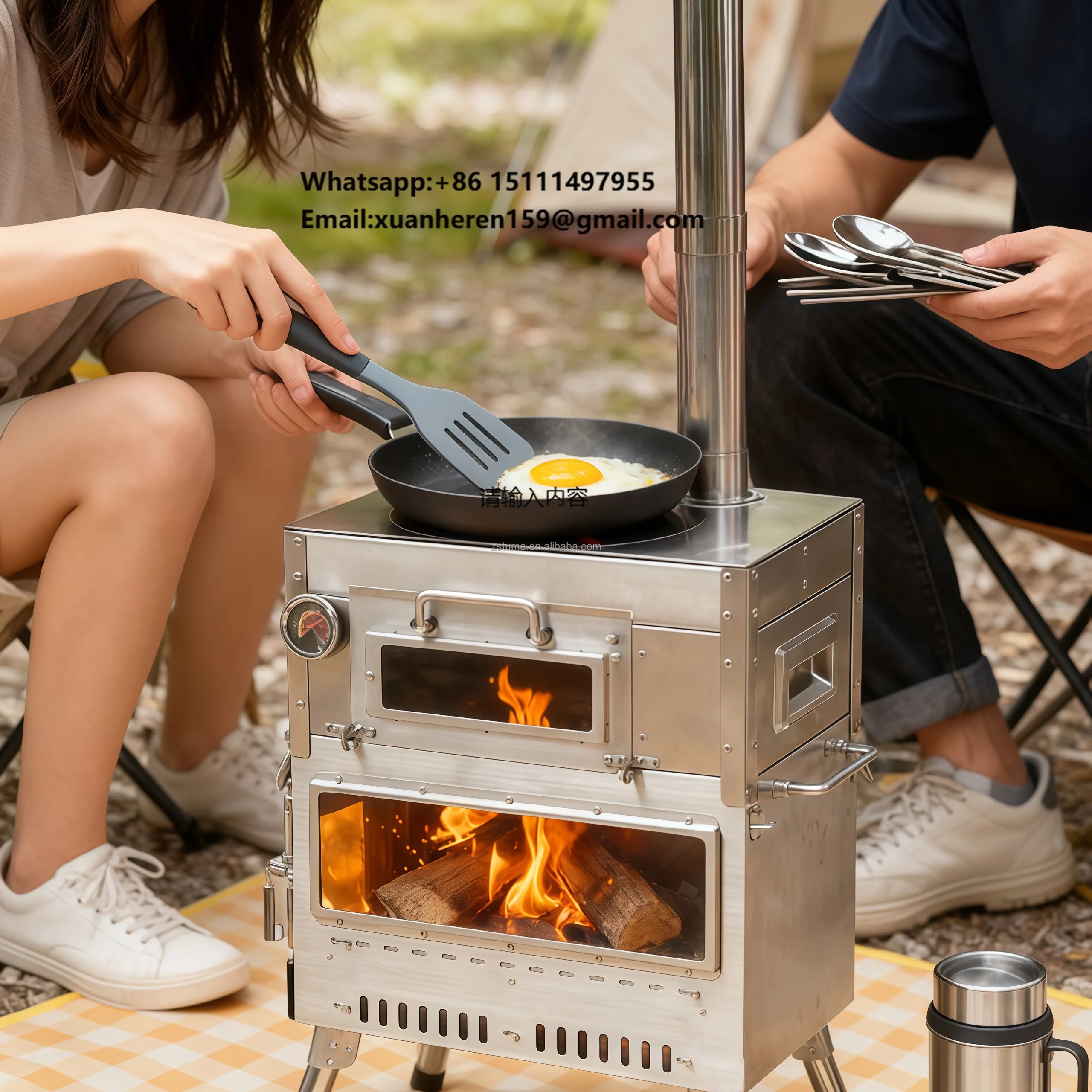 

Outdoor Tent Heater Foldable Wood Burning Stoves Camping Tent Stoves With Chimney for Winter Fishing Portable Tent Stoves