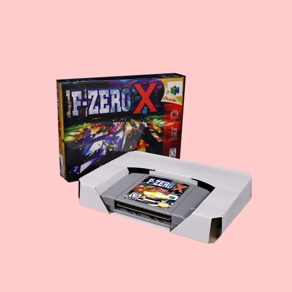 F-Zero X Game with Box for Retro N64 Bit Game Cartridge USA EUR Version NTSC PAL FormatChidren Gift Gaming