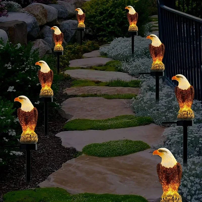 

LED Solar Powered Lamp Resin Eagle Light Outdoor Waterproof Yard Landscape Path Lawn Street Decoration Solar Garden Lights