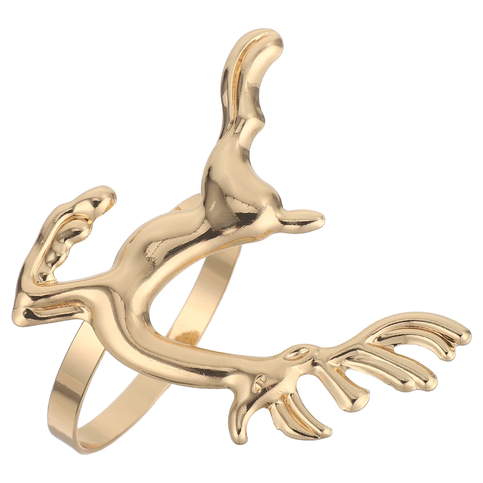 

6 PCS Christmas Napkin Rings Serviette Buckle Golden Iron Dinner Table Setting Banquet