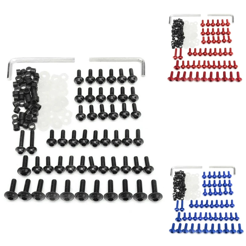 158PCS Universal Motorcycle Fairing Screws Nuts Kit Moto Body Work Bolts Screw For Yamaha YZF R1 R6 R3 2004- 2008