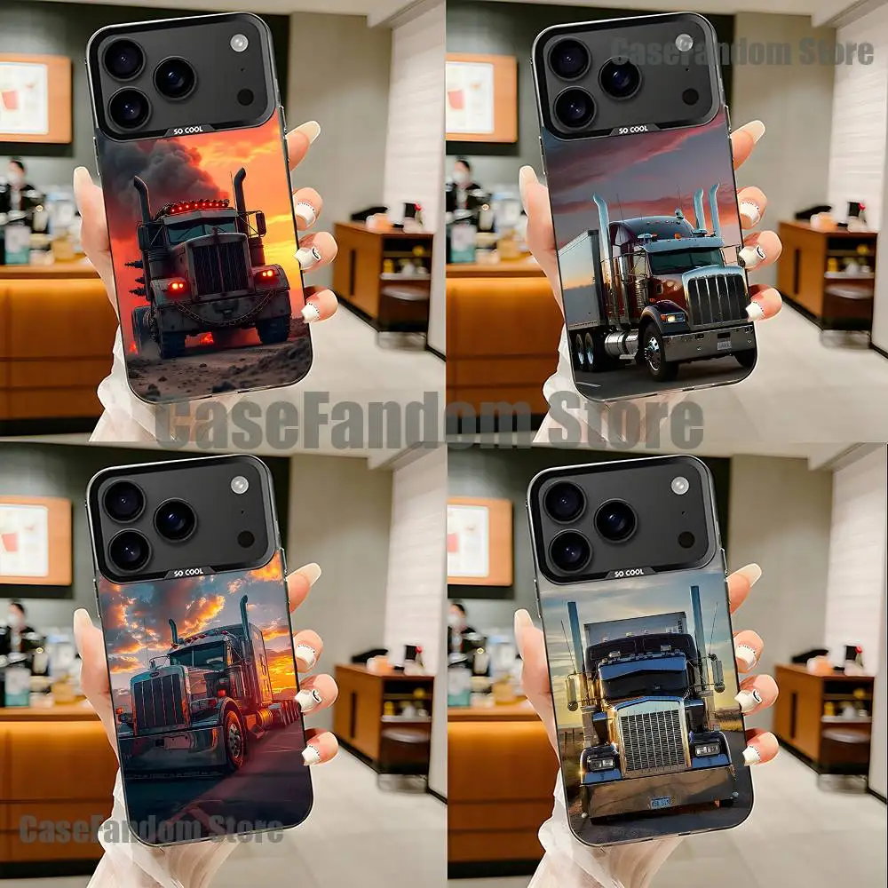 

Heavy Truck Car For iPhone 17,16,15,14,13,12,11,Pro,MAX,Plus Black Shockproof Candy Matte Cover