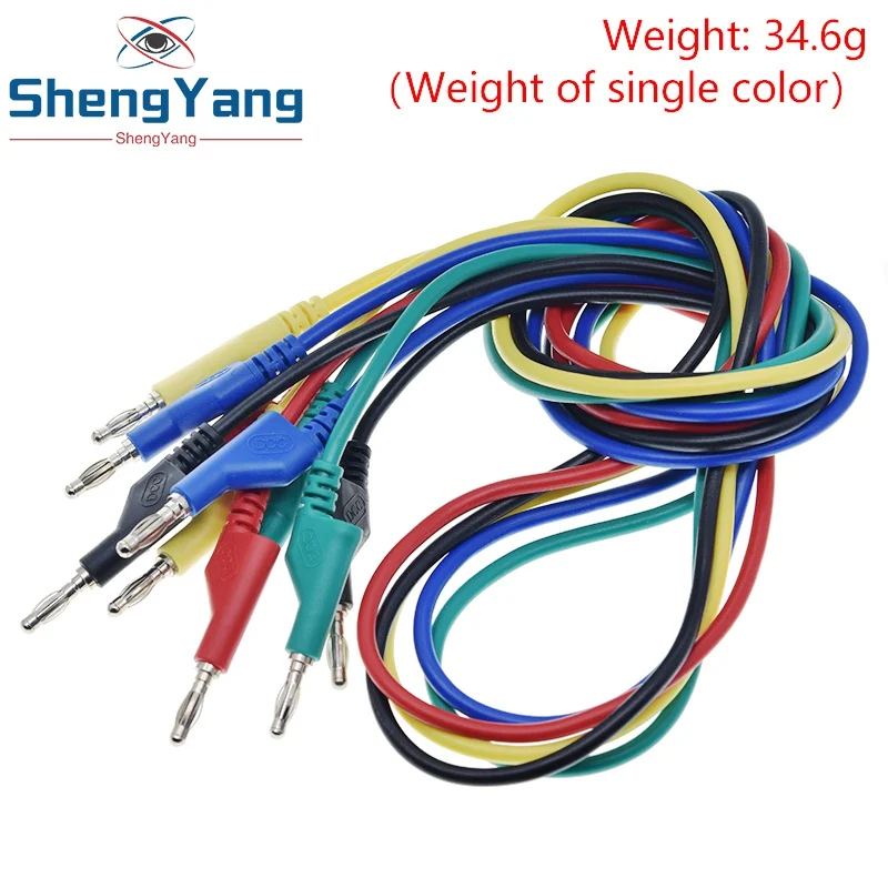 TZT 1M 4mm Banana to Banana Plug Test Cable Lead for Multimeter Red Yellow Black Blue Green 5 Colors