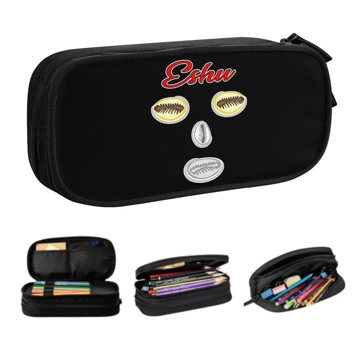 Estuche de lápices Eshu Elegua personalizado para niñas y niños, bolsa para bolígrafos de gran capacidad, caja de papelería