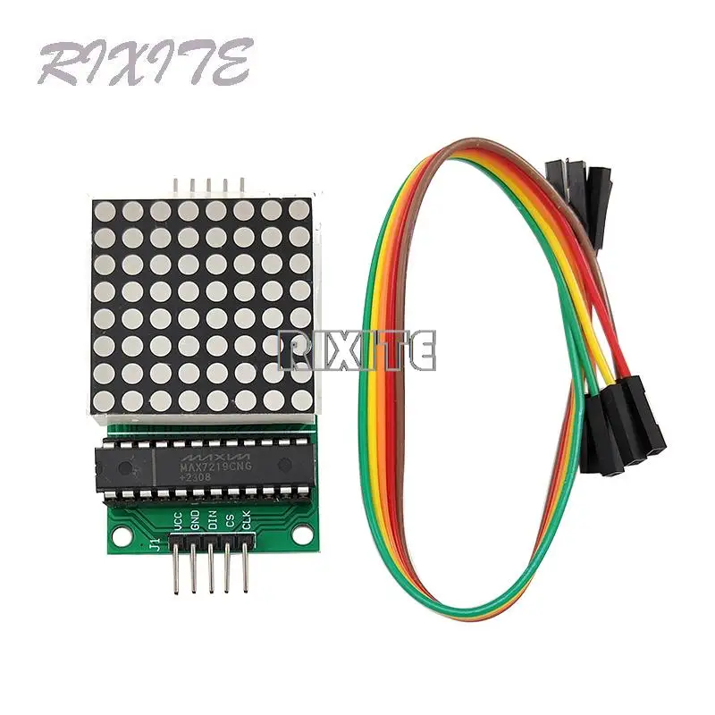 Max7219 8X8 8*8 Dot Led Matrix Module Mcu Led Display Besturingsmodule Voor Arduino 5V Interface Module Uitgang Gemeenschappelijke Kathode