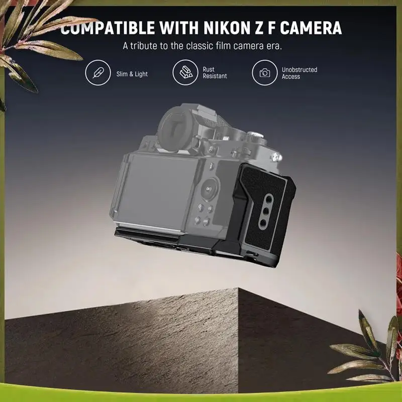 ABDW-Handgrip L Shape Leather Grip For Nikon Zf Retro Formfitting Thin Camera Mounting Baseplate With Built In Handle