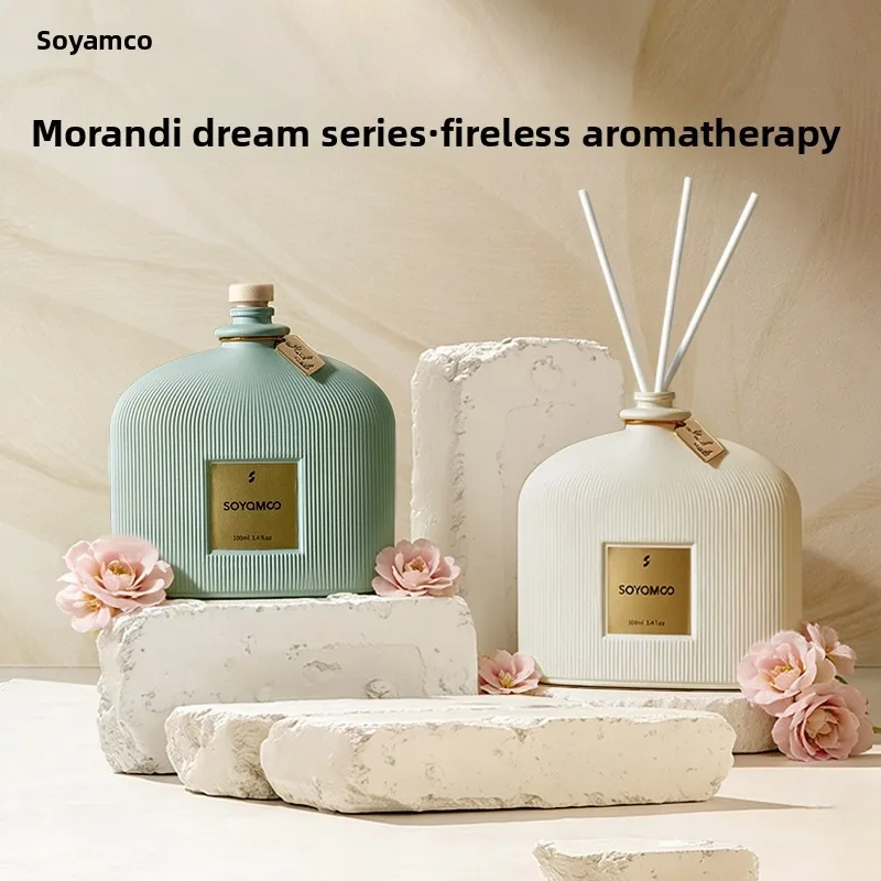 Fireless aromatherapy Morandi color rattan diffuser non-alcoholic stable recovery essential oil aromatherapy bedroom home use