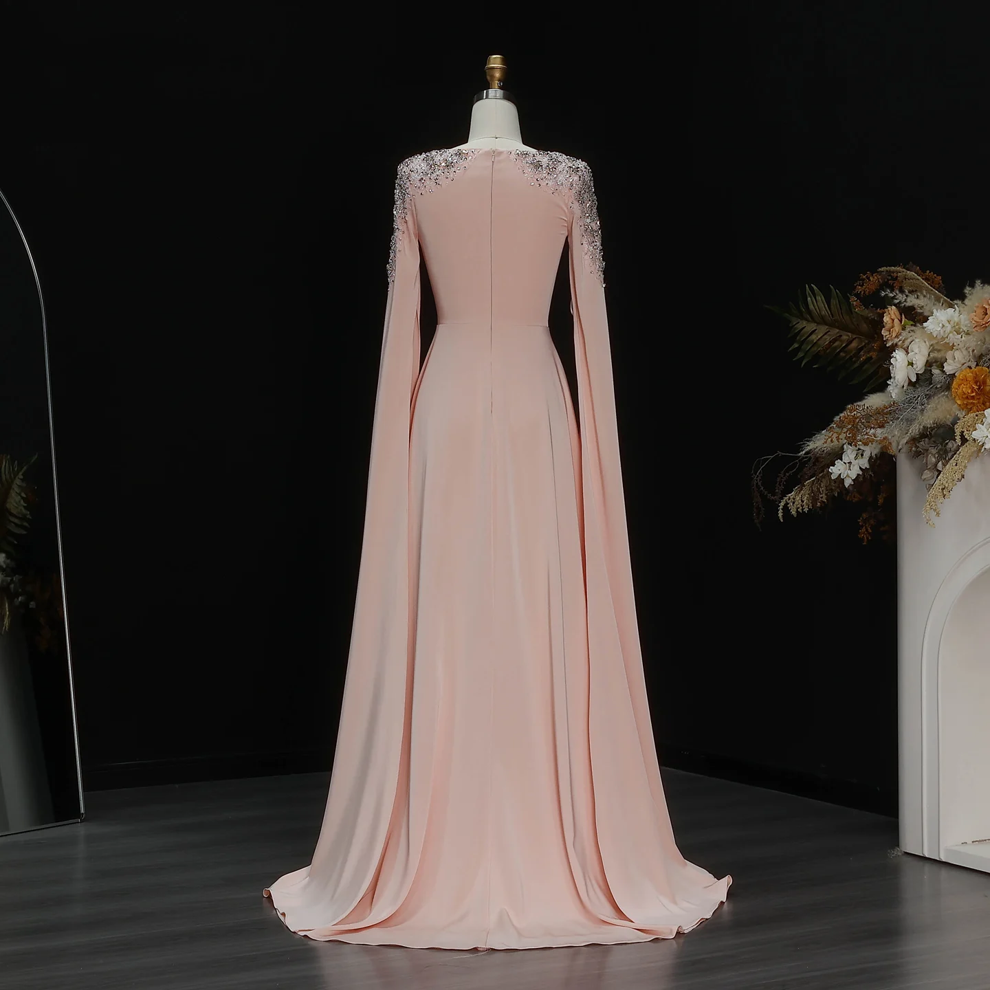 Sharon Said Elegantes Weißes Meerjungfrauenkleid Dubai Abendkleid Damen Hochzeitsfeier Umhangärmel Muslimische Formelle Kleider SF280 Maßanfertigung – Detail 31