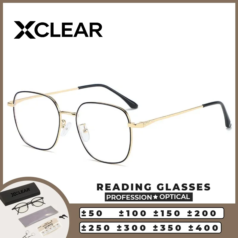

XCLEAR Casual Style Reading Glasses Men Versatile Currents Trendy Anti Blue Ray HD Progressive Prescription Eyeglasses Classic